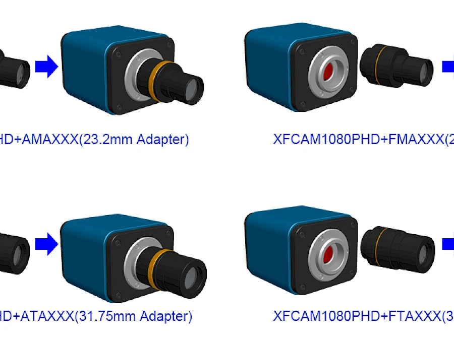 Extension of XCAM1080PHB/PHD with Microscope or Telescope Adapter