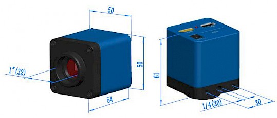 Dimension of XCAM0720PHB/PHC