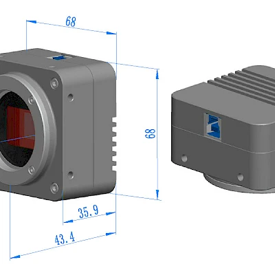 Dimension of BigEye with M42x0.75 or F-mount Interface