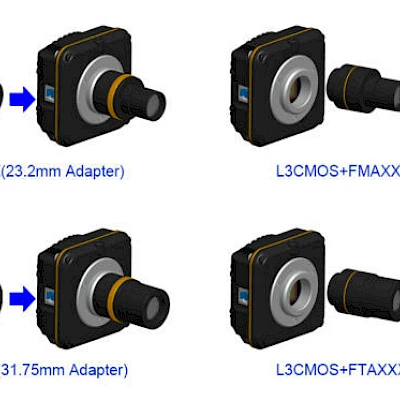 Extension of L3CMOS with Microscope or Telescope Adapter