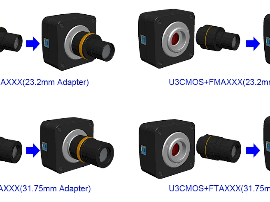 Extension of U3CMOS with Microscope or Telescope Adapter