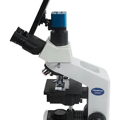 Side View of Olympus Microscope+XCAMSeries Camera and TPHD1080PA