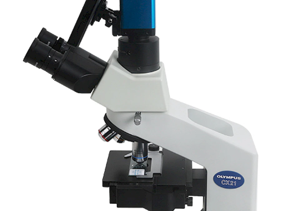 Side View of Olympus Microscope+XCAMSeries Camera and TPHD1080PA