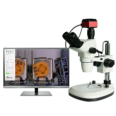 TZW6555 Stereo Microscope with its Connected 4K HDMI Camera