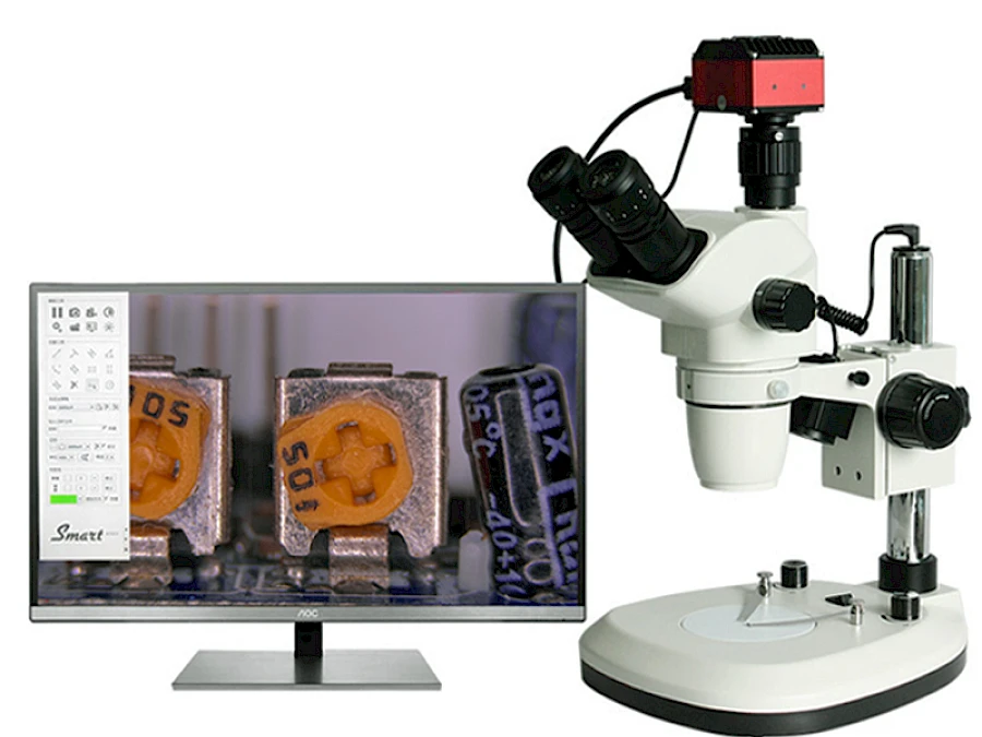 TZW6555 Stereo Microscope with its Connected 4K HDMI Camera