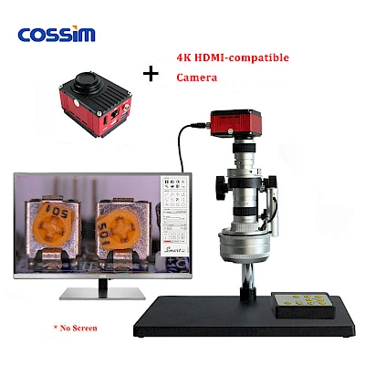 DTE-5 Auto 3D Stereo Microscope with its Connected 4K HDMI Camera
