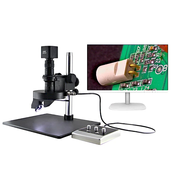 DTE-25 Motor Drive Auto Stereo 14~120X Digital 3D Microscope with 4K Camera & Side View for PCB Inspection