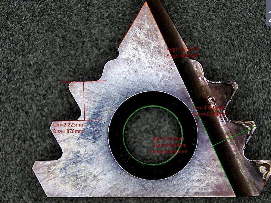 Measured Sample Captured by HVS-15AF Video Stereo Microscope