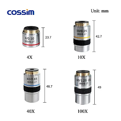 Different Length of 195mm Achromatic Biological Microscope Objective Lens