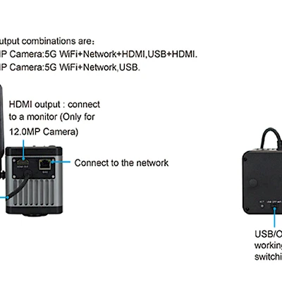  Multiple Outputs of W1200C Microscope Camera
