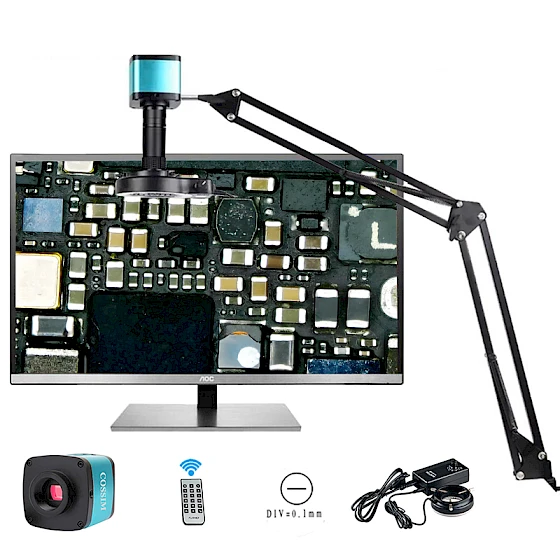 48MP 1080P Hdmi USB Electron Video Digital Microscope Camera with Cantilever Foldable Stand Holder Bracket