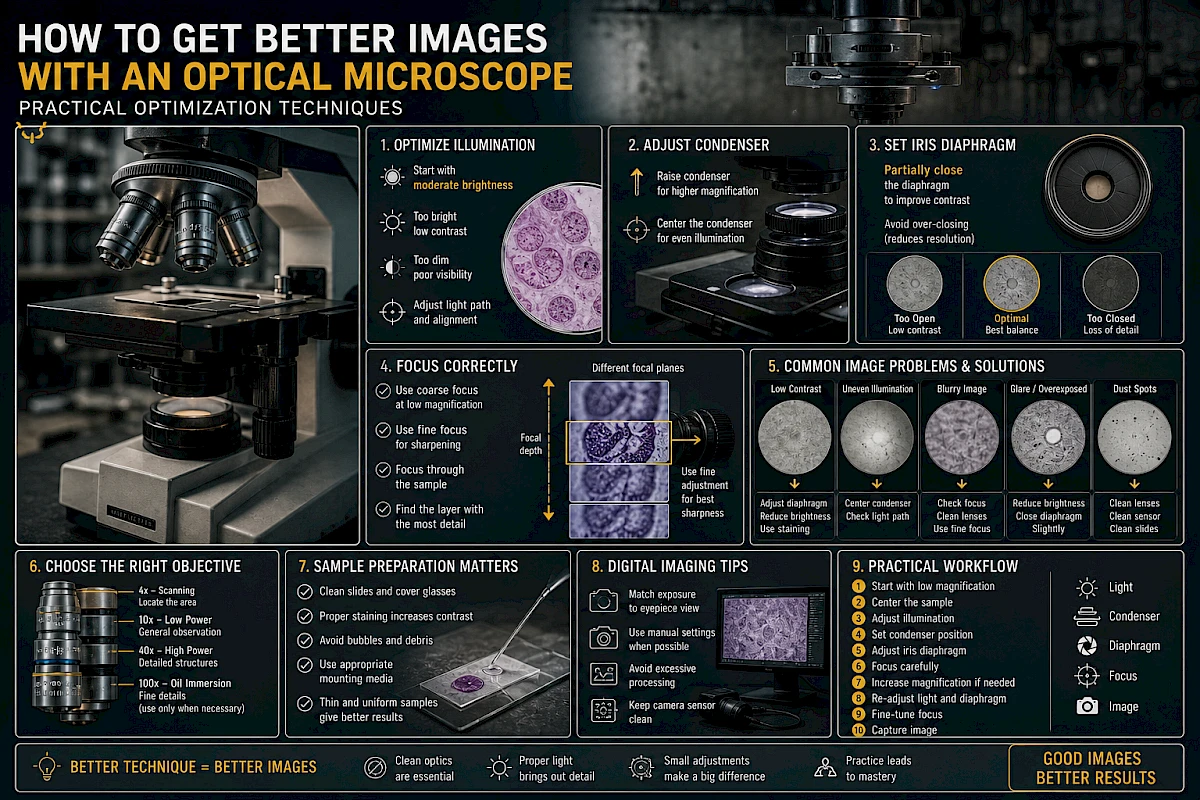 How to Get Better Images with an Optical Microscope: Practical Optimization Techniques