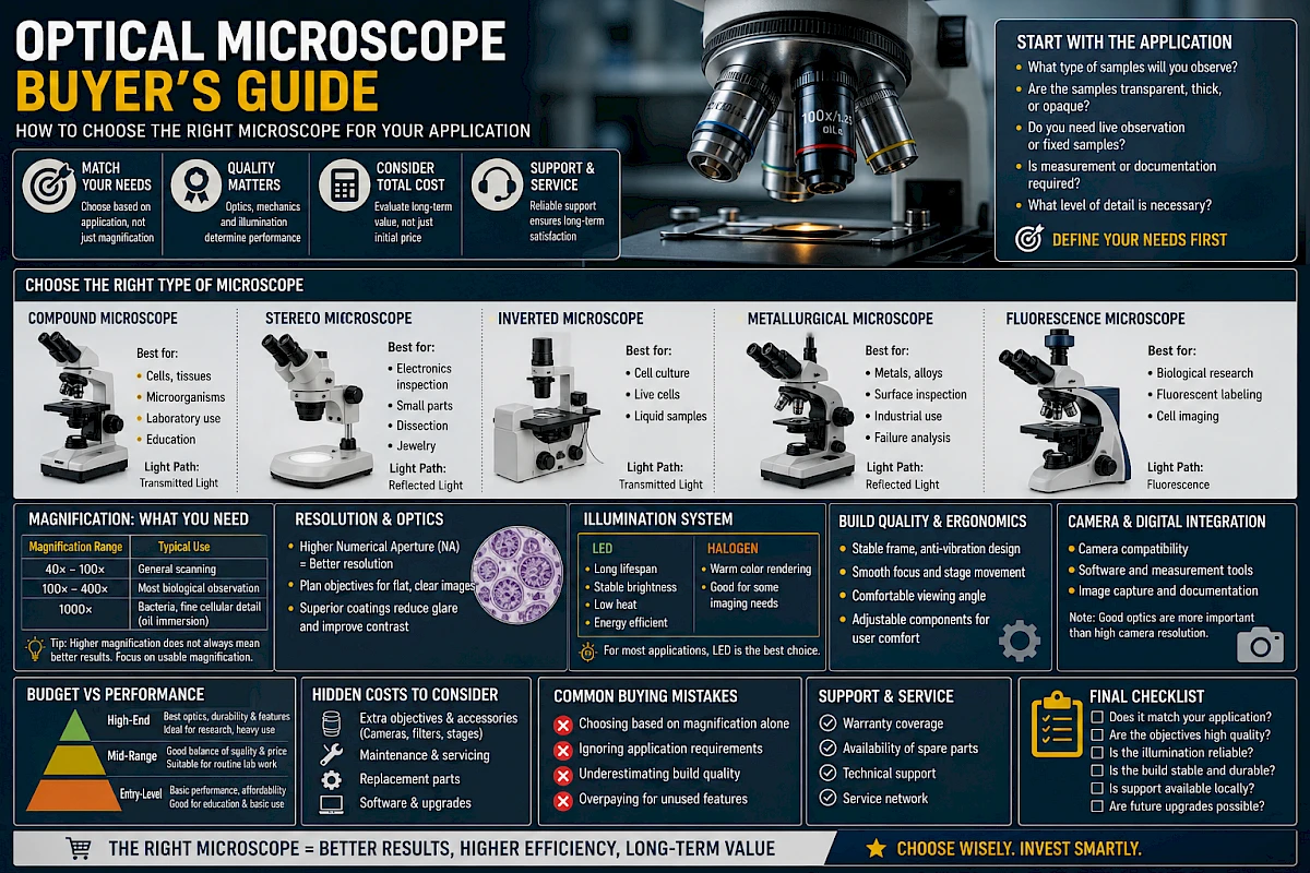 Optical Microscope Buyer’s Guide: How to Choose the Right Microscope for Your Application