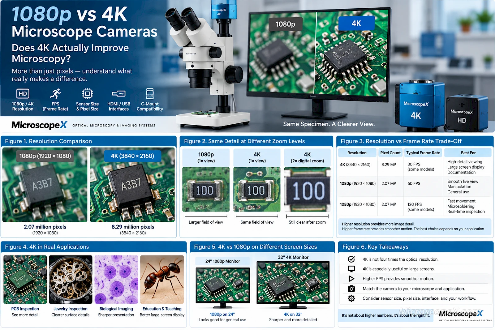 1080p vs 4K Microscope Cameras: Does 4K Actually Improve Microscopy?