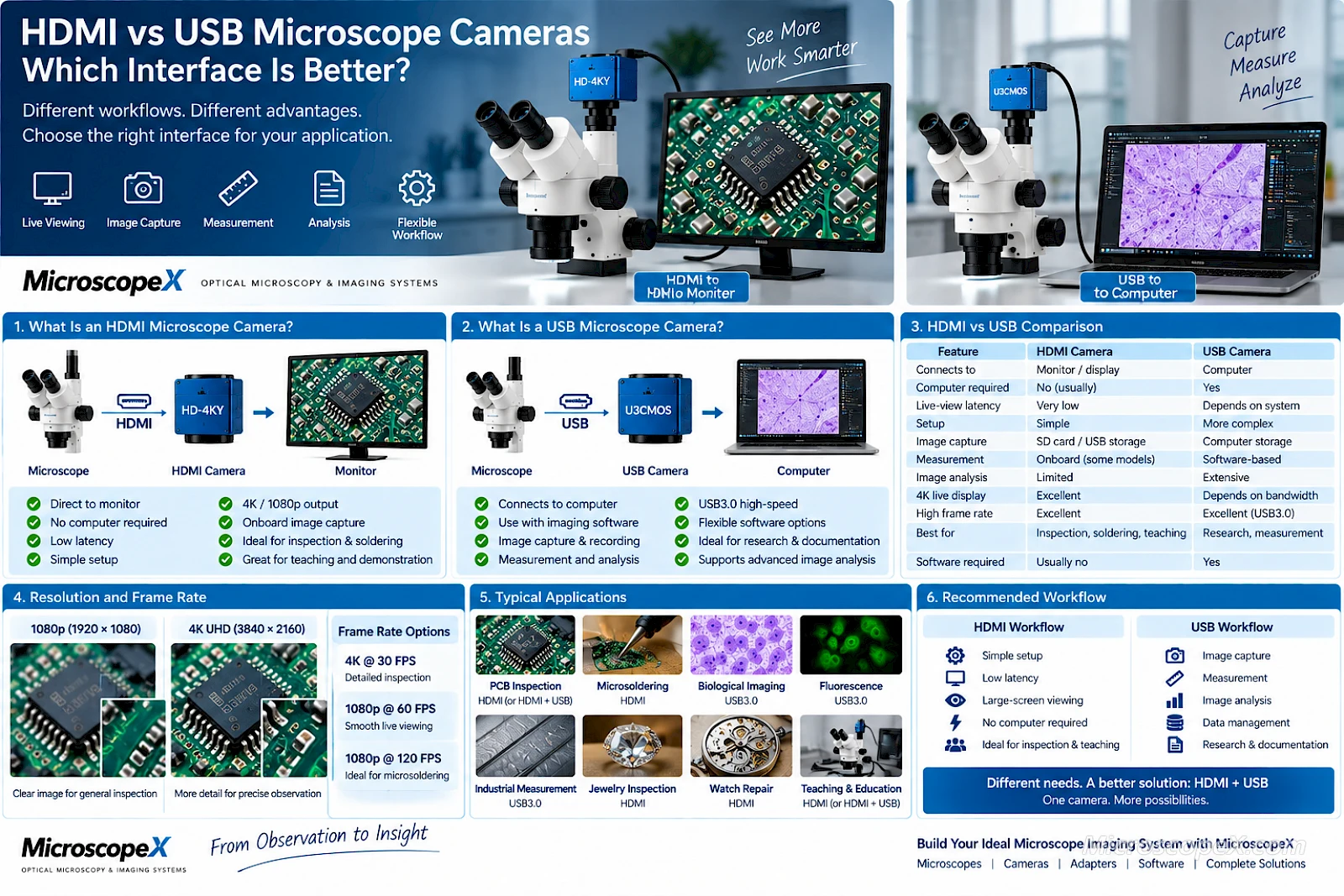 HDMI vs USB Microscope Cameras: Which Interface Is Better?