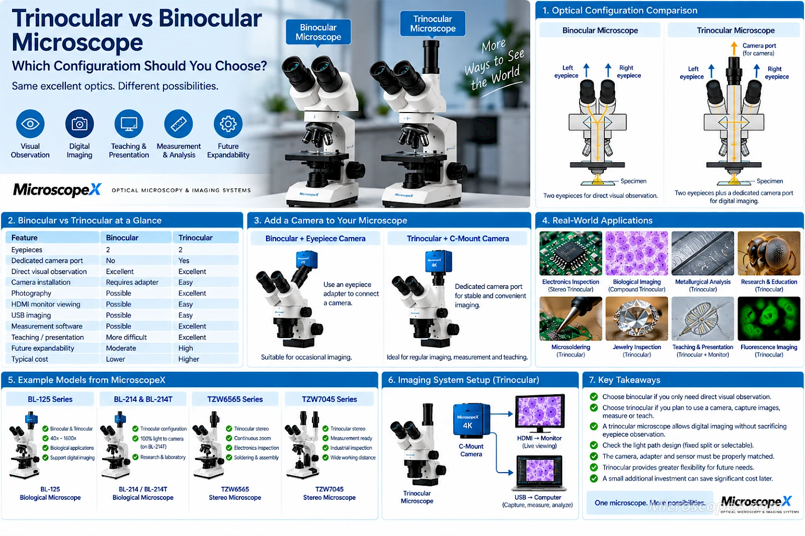 Trinocular vs Binocular Microscope: Which Configuration Should You Choose?